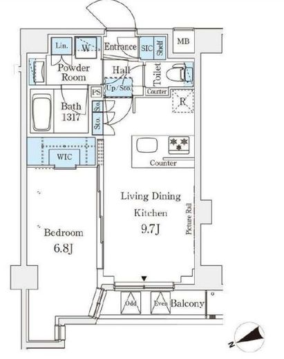 アジールコート山手動坂 202 間取り図