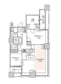 タワーコート北品川 1502 間取り図