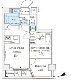 アジールコート山手動坂 303 間取り図