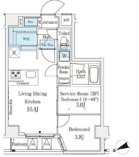 アジールコート山手動坂 503 間取り図