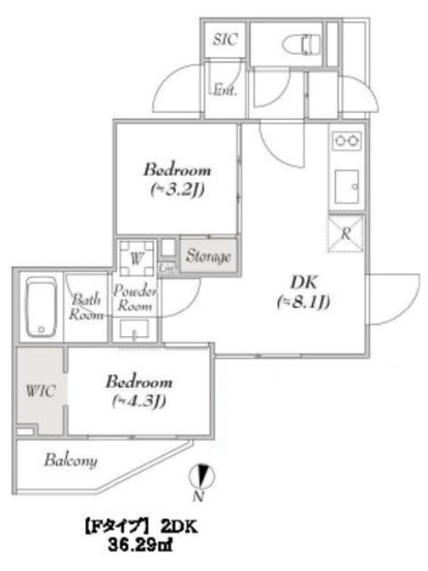 ルミーク本町イースト 304 間取り図