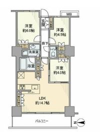 プライムパークス品川シーサイド ザ・タワー 8階 間取り図