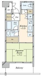 イーストコモンズ清澄白河パークフラッツ 5階 間取り図