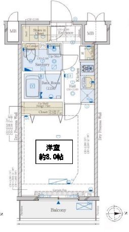 コンシェリア東京 AQUA VERT 4階 間取り図