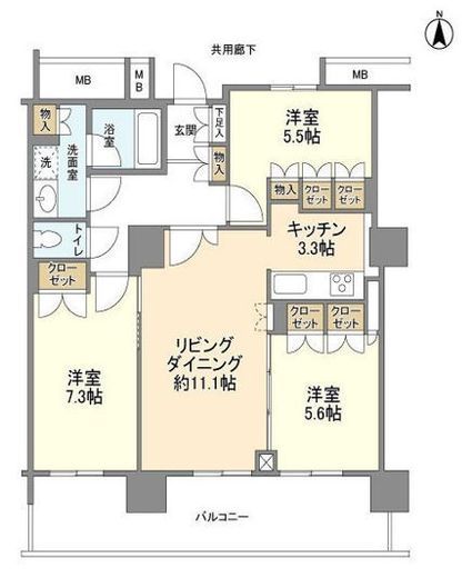 豊洲シエルタワー 16階 間取り図