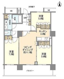 豊洲シエルタワー 16階 間取り図