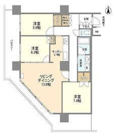 豊洲シエルタワー 18階 間取り図