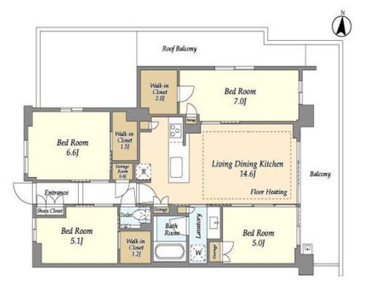 ドゥーエ町屋 512 間取り図