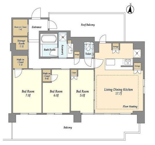 ドゥーエ町屋 807 間取り図