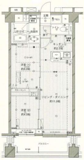 コスモリード西馬込 304 間取り図