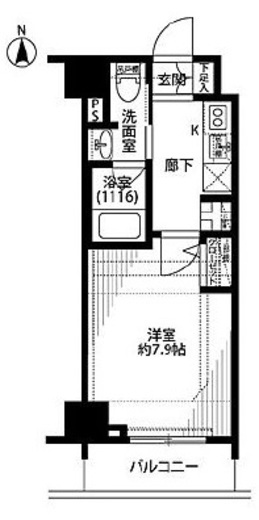 プレール・ドゥーク浜松町 7階 間取り図