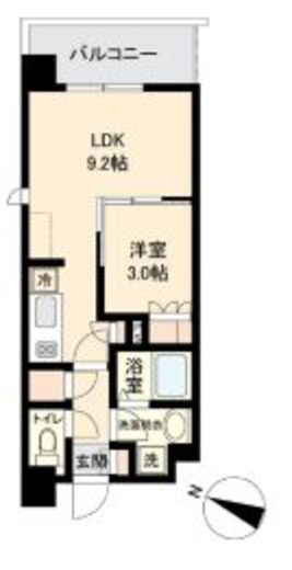 オープンブルーム二子 201 間取り図