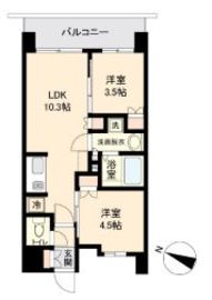 オープンブルーム二子 505 間取り図