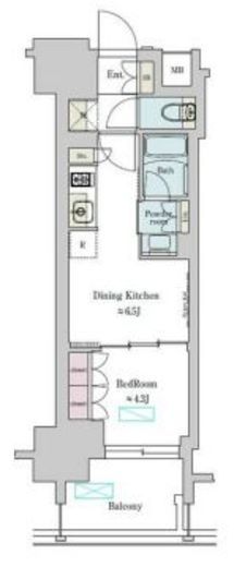 ブリリアイスト上野稲荷町 503 間取り図