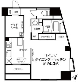 デュオ・スカーラ神楽坂 9階 間取り図