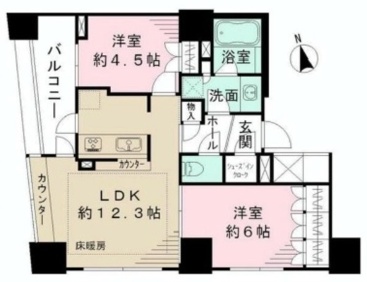 新宿山吹アインスタワー 15階 間取り図