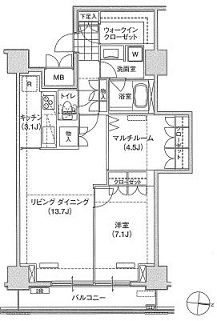 ブリリアイスト東雲キャナルコート 1226 間取り図