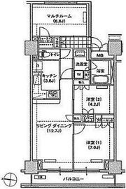 ブリリアイスト東雲キャナルコート 1310 間取り図