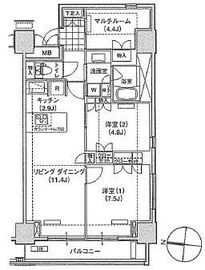 ブリリアイスト東雲キャナルコート 607 間取り図