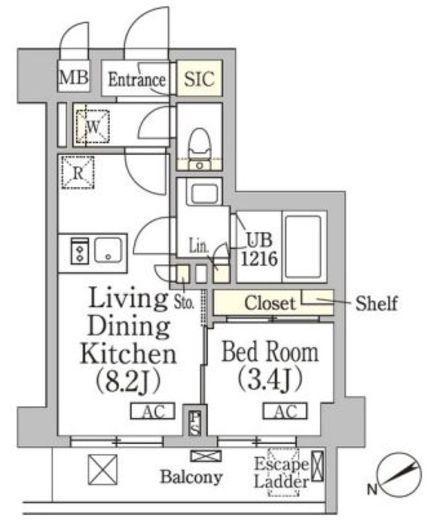 テラス高田馬場ウエスト 407 間取り図
