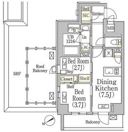 テラス高田馬場ウエスト 602 間取り図