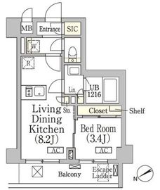 テラス高田馬場ウエスト 603 間取り図