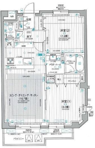 パレステージ山手石川町 5階 間取り図