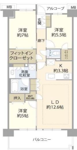グランドメゾン三鷹フロントレジデンス 5階 間取り図