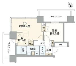 ブリリアタワー浜離宮 16階 間取り図