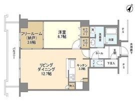 トルナーレ日本橋浜町 16階 間取り図