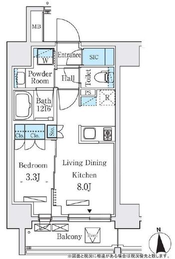 シーズンフラッツ大森北 1301 間取り図