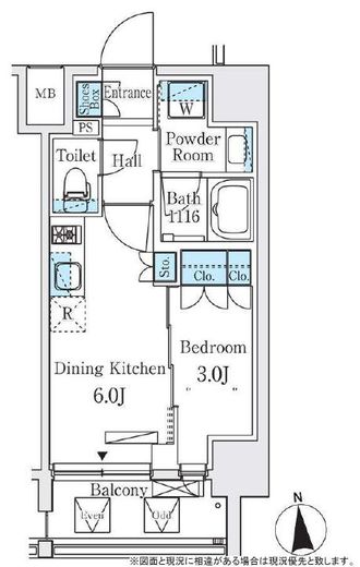 シーズンフラッツ大森北 203 間取り図