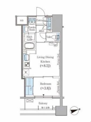 パークアクシス御茶ノ水ヒルトップ 707 間取り図