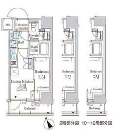 パークアクシス日本橋茅場町ステーションゲート 1103 間取り図