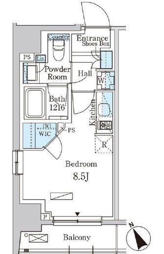 パークアクシス日本橋茅場町ステーションゲート 801 間取り図