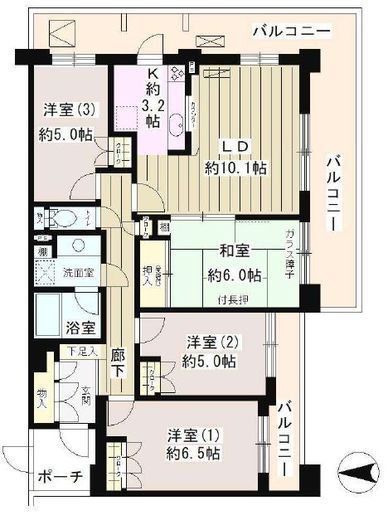 大森パークホームズベイサイドコート 5階 間取り図