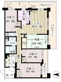 大森パークホームズベイサイドコート 5階 間取り図