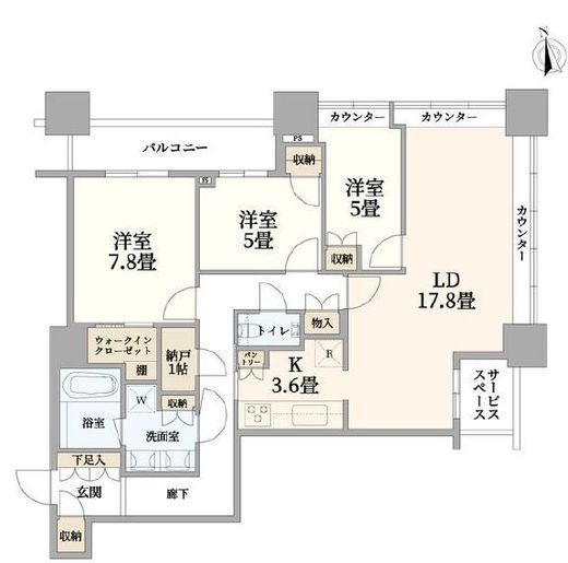 芝浦アイランド グローヴタワー 34階 間取り図