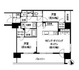 プレサンスロジェ東京湊 8階 間取り図