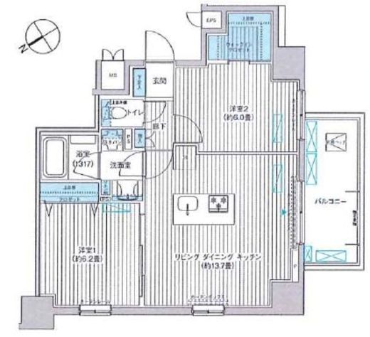 MAITRI YOTSUYA (マイトリィ四ツ谷) 301 間取り図