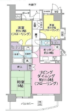三田シティハウス 10階 間取り図