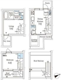 AGRATIO TERRACE恵比寿 (アグレシオテラス恵比寿) 103 間取り図