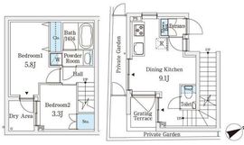 AGRATIO TERRACE恵比寿 (アグレシオテラス恵比寿) 101 間取り図