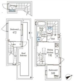 AGRATIO TERRACE恵比寿 (アグレシオテラス恵比寿) 207 間取り図