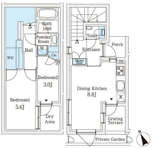 AGRATIO TERRACE恵比寿 (アグレシオテラス恵比寿) 112 間取り図