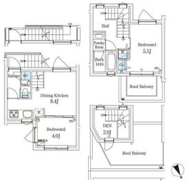 AGRATIO TERRACE恵比寿 (アグレシオテラス恵比寿) 208 間取り図