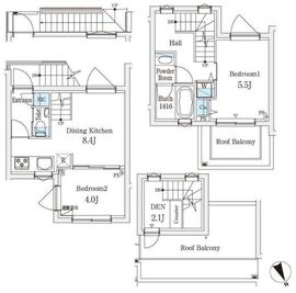 AGRATIO TERRACE恵比寿 (アグレシオテラス恵比寿) 209 間取り図