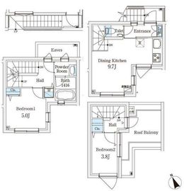 AGRATIO TERRACE恵比寿 (アグレシオテラス恵比寿) 214 間取り図