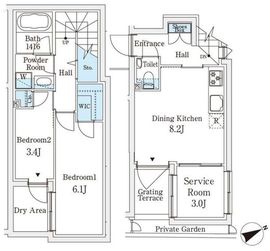 AGRATIO TERRACE恵比寿 (アグレシオテラス恵比寿) 107 間取り図