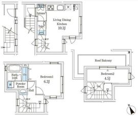 AGRATIO TERRACE恵比寿 (アグレシオテラス恵比寿) 206 間取り図